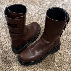 Stylish Refined Yet Rugged Brown Leather Boots for Women